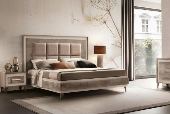 Bed Nightstand 3-piece Bedroom Set Luxury Modern Complete Italian Furniture