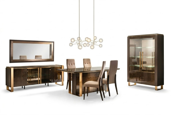 Modern dining room table + 6 chairs set group Italian style