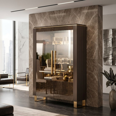 Glass cabinet display cabinet luxury cabinet wood style glass shelf cabinets