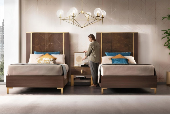 Bed, bedside table, stool, 4-piece bedroom set, modern luxury bed designs