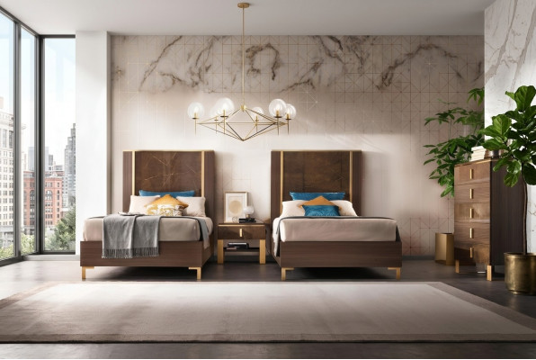 Bed, bedside table, stool, 4-piece bedroom set, modern luxury bed designs