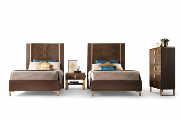 Bed, bedside table, stool, 4-piece bedroom set, modern luxury bed designs