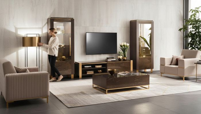 Living room furniture set designer living room sideboard 2x showcase 3-piece.