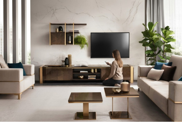 Coffee Table Sofa Couch Table Modern 2-Piece Set Coffee Table Side Table