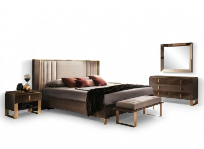 Modern bedroom set bed nightstand stool 4-piece suite group