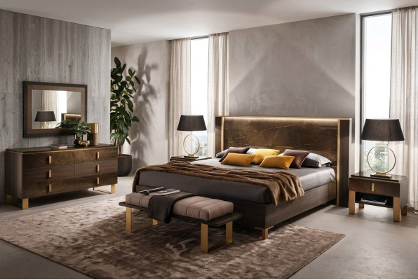Luxury bedroom bed double style modern upholstered beds Italian
