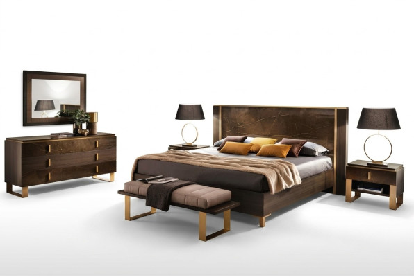 Luxury bedroom bed double style modern upholstered beds Italian