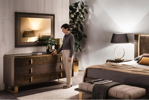 Console table, chest of drawers with mirror, luxury furniture set, 2-piece console. Manufactured