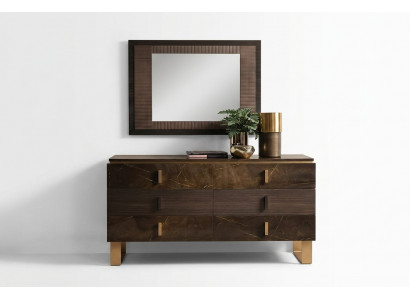 Console table, chest of drawers with mirror, luxury furniture set, 2-piece console. Manufactured