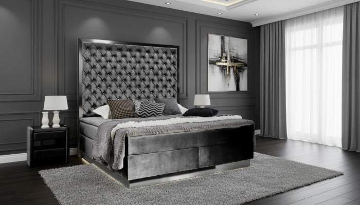 Box spring bed fabric furniture beds bed textile bedroom design chesterfield