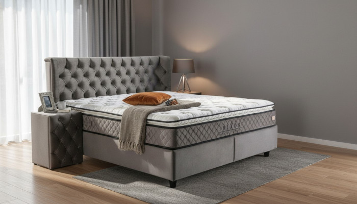 Luxury Bedroom Set 3-Piece Textile Bed 2x Nightstand Modern Design Beds New