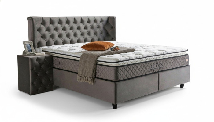 Luxury Bedroom Set 3-Piece Textile Bed 2x Nightstand Modern Design Beds New