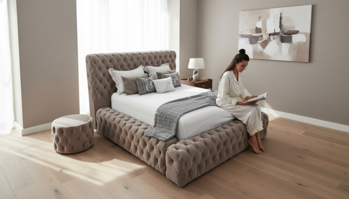 Bed 2x Nightstand 3-piece Bedroom Set Design Furniture Modern Luxury Beds New