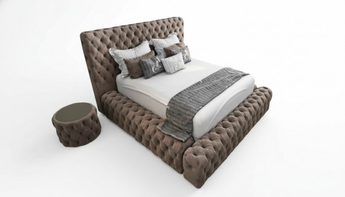 Bed Textile Bedroom Furniture Luxury Modern Beds Chesterfield Box Spring New