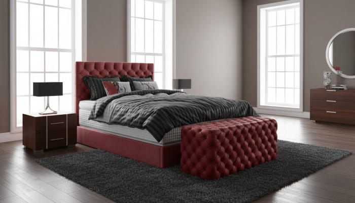 Luxury Bed Box Spring Bed Bedroom Beds Design Furniture Velvet Mattress Complete
