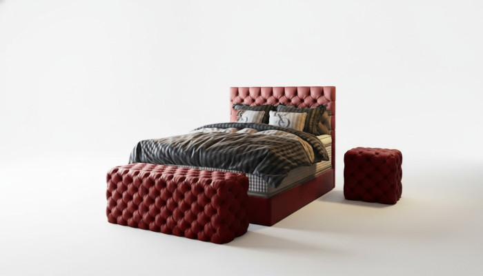 Luxury Bed Box Spring Bed Bedroom Beds Design Furniture Velvet Mattress Complete