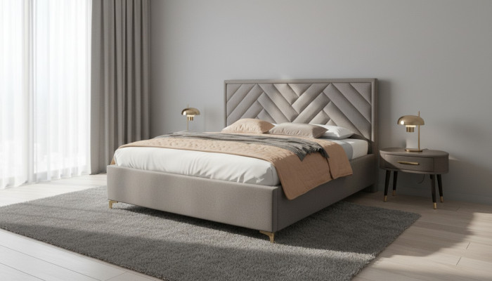 Box spring luxury bed beds double furniture fabric 140 160 180 x 200cm bedroom