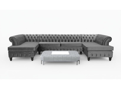 Chesterfield velvet corner sofa U-shape living area upholstered corner sofa couch sofas new