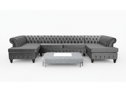 Chesterfield velvet corner sofa U-shape living area upholstered corner sofa couch sofas new