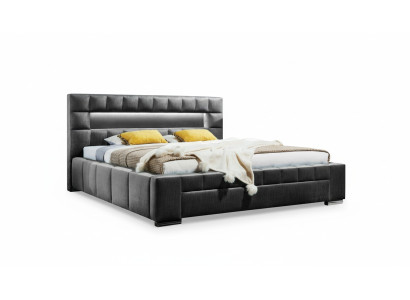 Bed with LED lighting bedroom design furniture modern luxury double beds