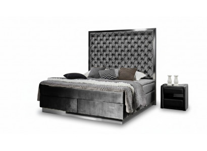 Box spring bed with 2 bedside tables, 3-piece bedroom set, luxury furniture, new beds