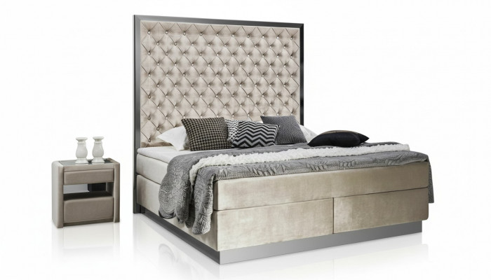 Complete bed box spring beds luxury design bedroom furniture stainless steel