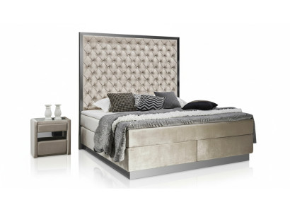 Complete bed box spring beds luxury design bedroom furniture stainless steel