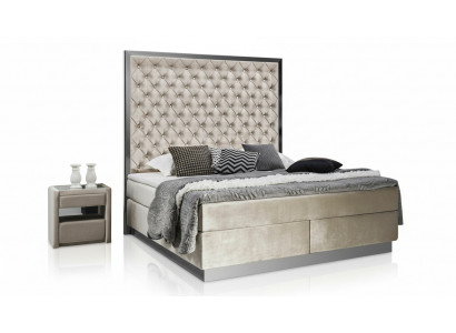 Complete bed box spring beds luxury design bedroom furniture stainless steel