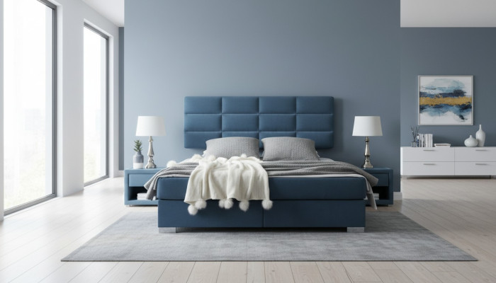 Luxury box spring bed 140 160 180 x 200 cm beds double bedroom furniture fabric
