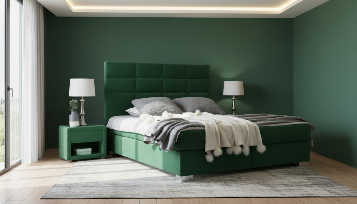 Box spring bedroom luxury bed beds double furniture fabric 140 160 180 x 200cm