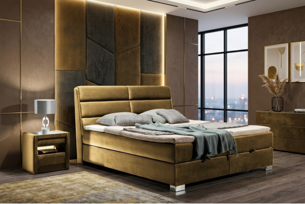Bedroom luxury box spring bed beds double furniture fabric 140 160 180 x 200cm