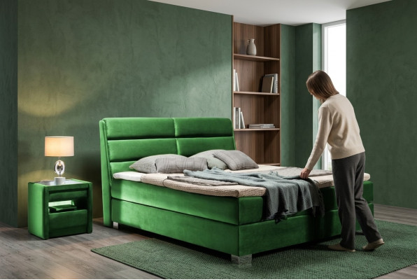 Bed 2x Nightstand 3-piece Bedroom Luxury Set Design Furniture Modern Beds New