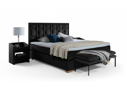Luxury Box Spring Bed Black Blue Beds Bedroom Furniture Design Double Hotel