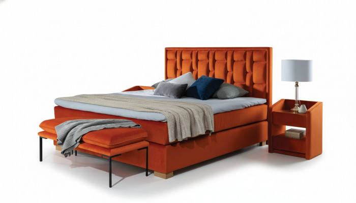 Design bed bedroom set 4-piece. Nightstand 2x bench beds modern