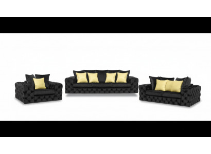 Chesterfield Design Living Room Sofa Set Furniture Couch 3-2-1 Seater
