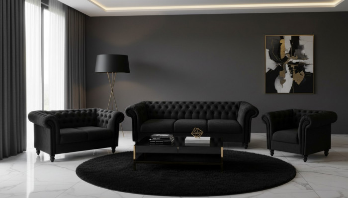 Chesterfield Design Living Room Furniture Sofa Set 321 Seater Couches Sofas
