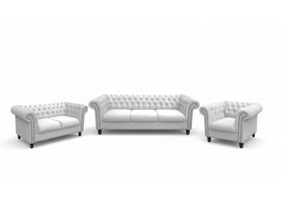 Three-seater fabric living room white design sofa sofas velvet XXL big upholstered couches