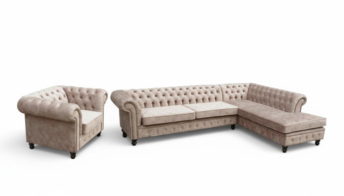 Chesterfield classic living room furniture corner sofa couch upholstery