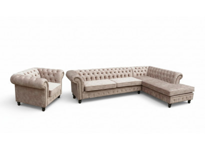 Chesterfield classic living room furniture corner sofa couch upholstery