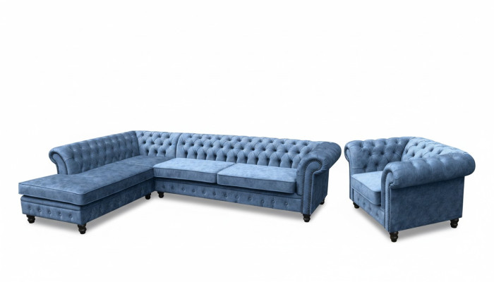 Sectional sofa couch upholstery Chesterfield design luxury furniture suite