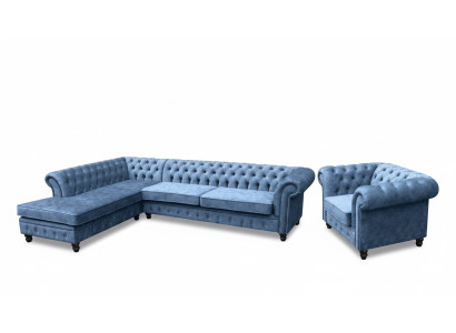 Sectional sofa couch upholstery Chesterfield design luxury furniture suite