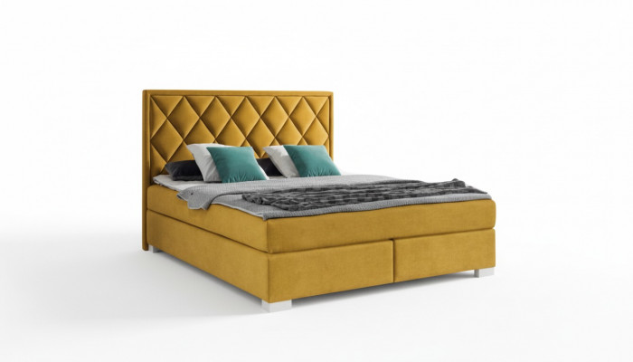 Bed Textile Bedroom Design Furniture Modern Luxury Beds 180x200 Yellow Velvet New