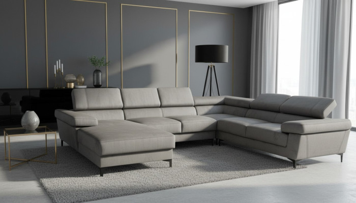 Corner sofa U shape living landscape upholstered corner textile corner set sofas couches new