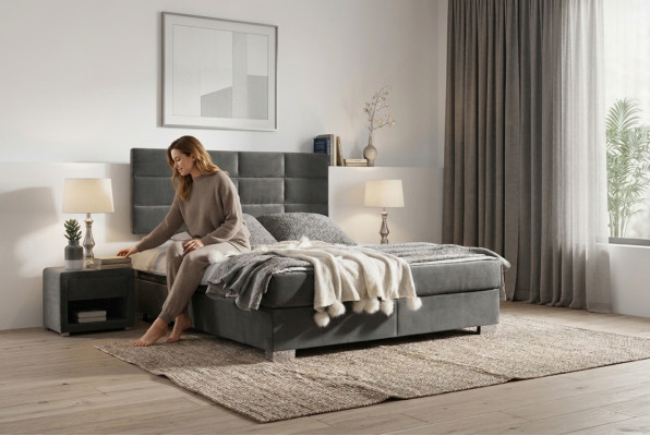 Box spring bed double beds luxury bedroom designer double beds 160x200 new
