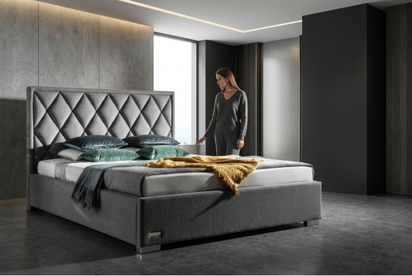 Designer bed textile bedroom design furniture luxury beds upholstered frame new