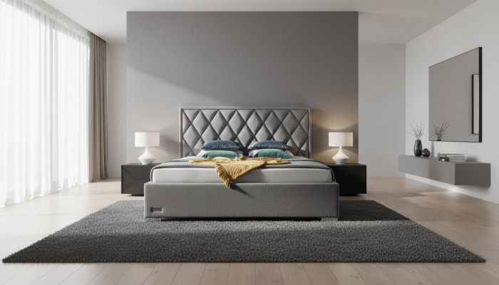 Designer bed textile bedroom design furniture luxury beds upholstered frame new