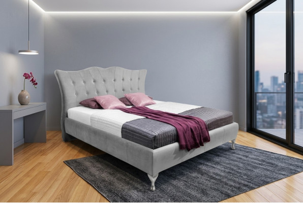 Classic bedroom beds, upholstered Chesterfield 140x200 double bed.