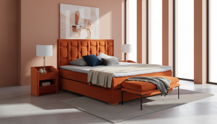 Bed textile bedroom furniture modern beds 140x200 bed frame box spring new