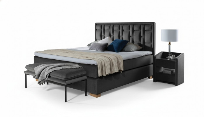 Chesterfield double bed bedroom velvet beds bed frame nightstand 3-piece set