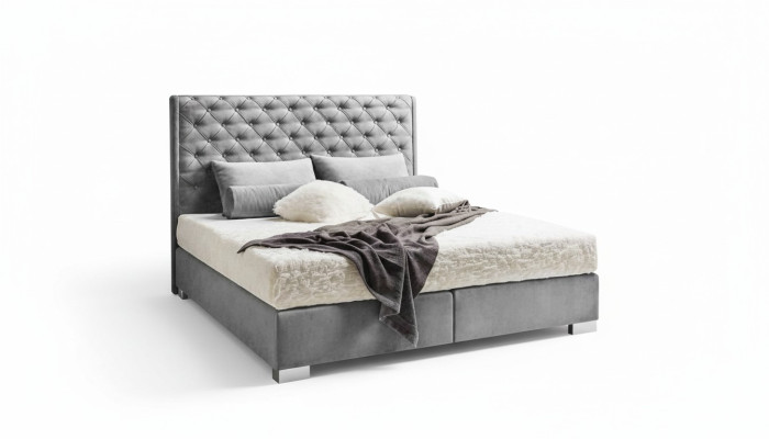 Chesterfield Box Spring Bed Textile Bedroom Furniture Modern Beds Fabric New